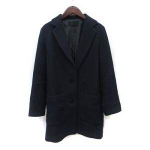 【中古】ジーナシス JEANASIS チェスターコート 総裏地 M 紺 ネイビー /YI レディース