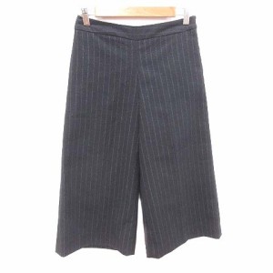 【中古】ロペピクニック ROPE Picnic ワイドパンツ ガウチョ クロップド ストライプ 36 紺 ダークネイビー レディース