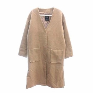 【中古】ダブルクローゼット w closet ノーカラーコート 総裏地 F ベージュ /CT レディース