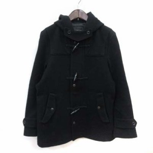 【中古】グローバルワーク GLOBAL WORK ダッフルコート ショート 総裏地 ウール S 黒 ブラック /YI メンズ