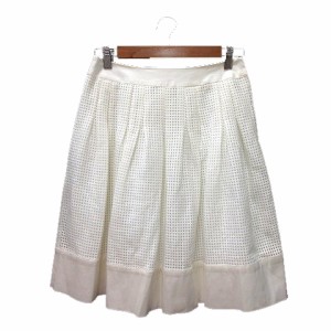 【中古】ヴァニラクチュール VANILLA CoUTURE フレアスカート ひざ丈 38 白 アイボリー /MN レディース