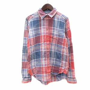 【中古】アメリカンイーグルアウトフィッターズ AMERICAN EAGLE OUTFITTERS ネルシャツ チェック 長袖 XS 赤 レッド