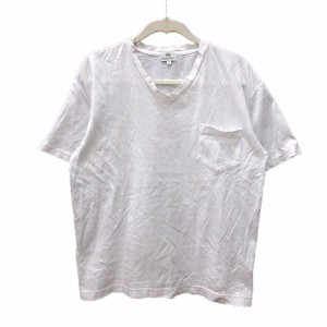 【中古】ビームスハート BEAMS HEART カットソー Tシャツ Vネック 半袖 S 白 ホワイト /MN メンズ