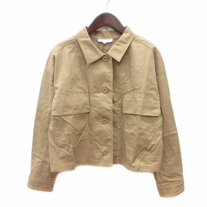 【中古】ナチュラルビューティーベーシック NATURAL BEAUTY BASIC ステンカラージャケット ブルゾン S ベージュ