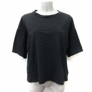 【中古】アングリッド UNGRID Tシャツ カットソー 五分袖 F 黒 ブラック /YI レディース