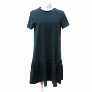 【中古】ザラウーマン ZARA WOMAN Tシャツワンピース ひざ丈 半袖 ティアード 緑 グリーン /YI レディース