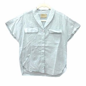 【中古】ユナイテッドアローズ UNITED ARROWS シャツ ロールカラー フレンチスリーブ 36 青 ブルー /CT レディース