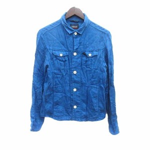 【中古】ニコルクラブフォーメン NICOLE CLUB FOR MEN シャツ 長袖 麻 リネン 46 青 ブルー /YK メンズ