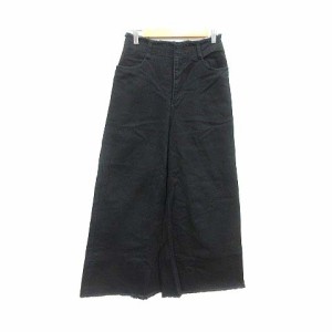 【中古】ローリーズファーム LOWRYS FARM ワイドパンツ カラーデニム M 黒 ブラック /YK レディース