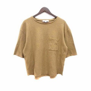 【中古】アーバンリサーチ URBAN RESEARCH ニット カットソー 五分袖 M 茶 ブラウン /YK メンズ