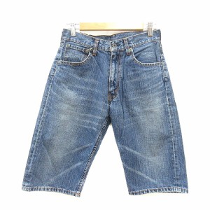 【中古】リーバイス Levi's デニムパンツ ジーンズ ハーフ ウォッシュ加工 28 紺 ネイビー /MN レディース