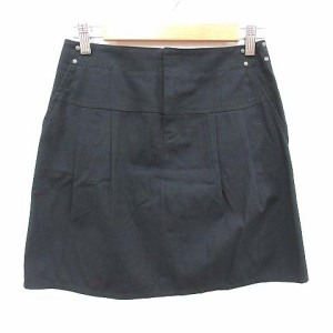 【中古】ジルスチュアート JILL STUART 台形スカート ミニ タック 2 黒 ブラック /CT レディース