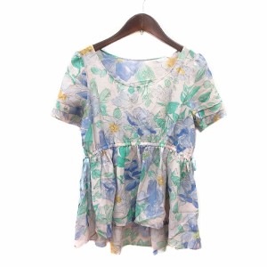 【中古】ジルスチュアート JILL STUART ブラウス 花柄 半袖 絹 シルク S ピンク /MN レディース