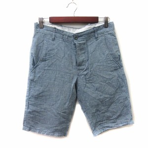 【中古】リーバイス Levi's ハーフパンツ ショート ボタンフライ 麻 リネン 28 紺 ネイビー /YI メンズ