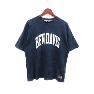 【中古】ベンデイビス BEN DAVIS Tシャツ カットソー クルーネック ロゴプリント 半袖 M 紺 ネイビー /YK メンズ