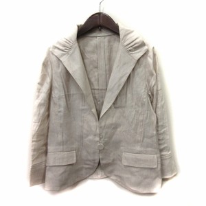 【中古】ジョルジュレッシュ GEORGES RECH テーラードジャケット 麻 リネン 40 ベージュ /YI レディース