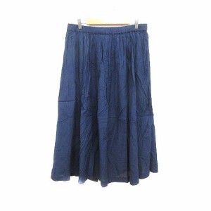 【中古】ダブルクローゼット w closet フレアスカート ロング M 紺 ネイビー /YK ■MO レディース