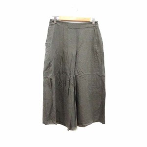 【中古】ザラ ZARA ガウチョパンツ 麻混 リネン混 S 緑 カーキ /YK ■MO レディース