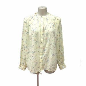 【中古】グローブ grove シャツ ブラウス 花柄 長袖 L 黄色 イエロー /YK ■MO レディース