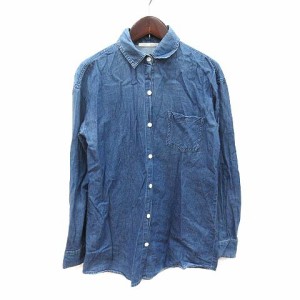 【中古】マウジー moussy デニムシャツ 長袖 ダンガリー F 青 ブルー /CT ■MO レディース