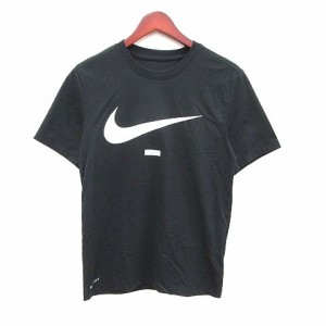 【中古】ナイキ NIKE Tシャツ カットソー 半袖 クルーネック ロゴプリント S 黒 ブラック /CT メンズ