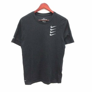 【中古】ナイキ NIKE Tシャツ カットソー 半袖 クルーネック ロゴプリント M 黒 ブラック /CT メンズ