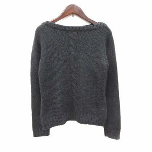 【中古】ジルスチュアート JILL STUART ケーブルニット セーター 長袖 ボートネック ウール M 黒 ブラック /CT ■MO