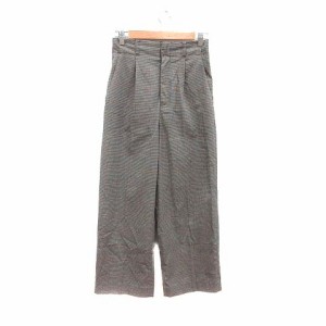 【中古】ローリーズファーム LOWRYS FARM ワイドパンツ スラックス 千鳥格子 チェック M 茶 /YK ■MO レディース