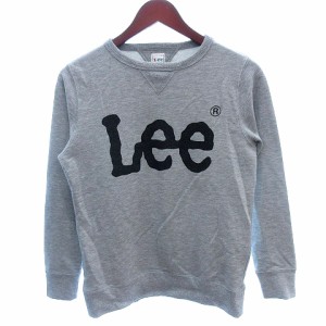 【中古】リー LEE トレーナー クルーネック スウェット プリント 長袖 M グレー /AU ■MO レディース