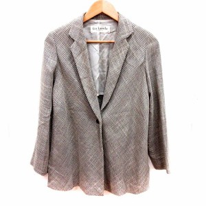 【中古】ギラロッシュ Guy Laroche ジャケット テーラード 背抜き 総柄 ウール 絹混 シルク混 38 レディース