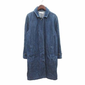 【中古】マウジー moussy ステンカラーコート デニム シングル 比翼 F 青 ブルー /CT レディース