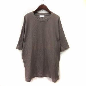 【中古】グローバルワーク GLOBAL WORK Tシャツ カットソー 半袖 L 茶 ブラウン /YI メンズ