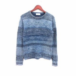 【中古】アズールバイマウジー AZUL by moussy ニット カットソー 長袖 S 紺 ネイビー /YK ■MO メンズ