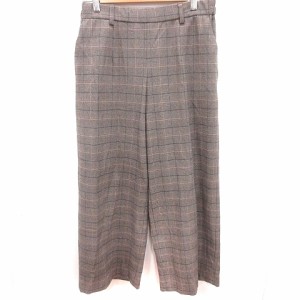 【中古】ハッシュパピー Hush Puppies ワイドパンツ チェック L 茶 ブラウン /RT レディース