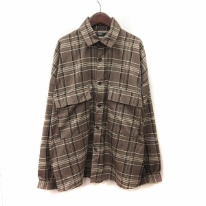 【中古】チャオパニック CIAOPANIC シャツ チェック 長袖 M 茶 ブラウン /YI メンズ