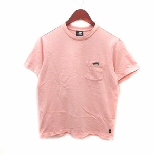 【中古】ニューバランス NEW BALANCE Tシャツ カットソー ワンポイント 半袖 S ピンク グレー /MS メンズ