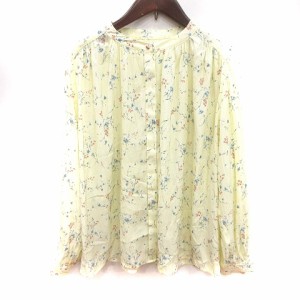 【中古】グローブ grove シャツ ブラウス 長袖 花柄 M 黄色 イエロー /RT レディース