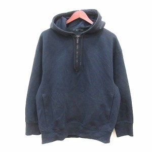 【中古】ユニクロ UNIQLO +J パーカー プルオーバー 長袖 切替 M 紺 ネイビー /MN メンズ