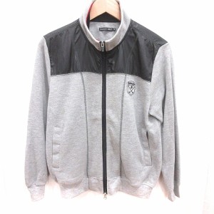 【中古】KANSAI GOLF ジャケット ニット ハイネック ジップアップ M グレー /RT メンズ