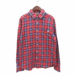 【中古】クイックシルバー QUIKSILVER ネルシャツ 長袖 チェック M 赤 レッド /CT メンズ