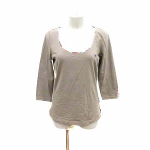 【中古】未使用品 ピエログイディ PIERO GUIDI Tシャツ カットソー Uネック ワンポイント M ベージュ /YK レディース