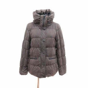 【中古】マウジー moussy ダウンコート スタンドカラー ジップアップ 総裏地 2 茶 ブラウン /YK ■MO レディース