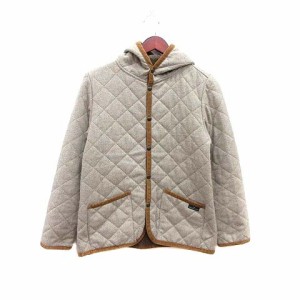 【中古】スモックショップ THE SMOCK SHOP 中綿ジャケット キルティング 裏起毛 M ベージュ /YK レディース