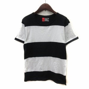 【中古】シップスジェネラルサプライ Tシャツ カットソー 半袖 ボーダー S 黒 ブラック 白 ホワイト /YI メンズ