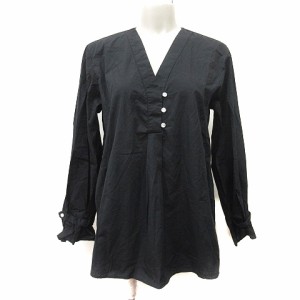 【中古】ザラ ZARA シャツ ブラウス 長袖 黒 ブラック /YI レディース