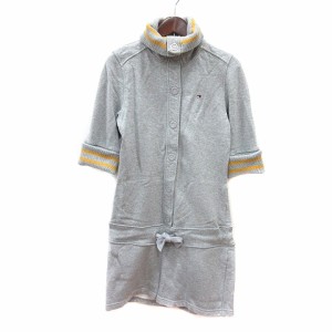 【中古】トミーガール tommy girl パンツ サロペット オールインワン ライン 五分袖 M グレー /MN レディース