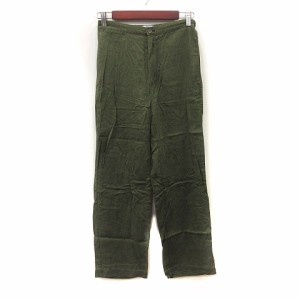 【中古】ユニクロ UNIQLO テーパードパンツ S 緑 カーキ /YI レディース