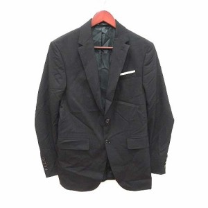 【中古】ザラ ZARA テーラードジャケット シングル 総裏地 44 黒 ブラック /CT メンズ