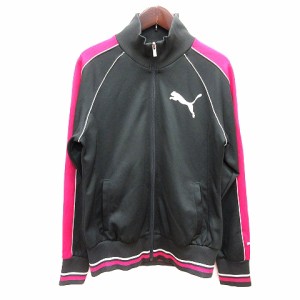 【中古】プーマ PUMA トラックジャケット ジャージ ライン プリント M グレー /AU レディース