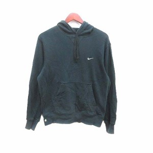 【中古】ナイキ NIKE パーカー プルオーバー ワンポイント 長袖 M 黒 ブラック /YK メンズ